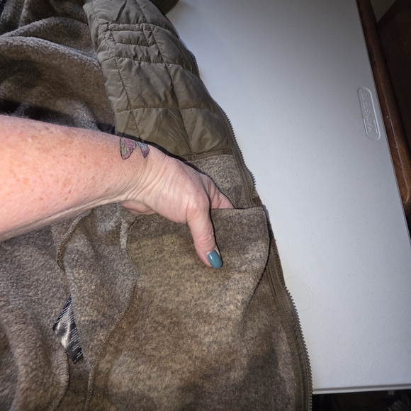 Matix Camo Hooded Jacket Men's XL Green Zip Up 100% Polyester Deep Inside Pocket - Picture 4 of 10